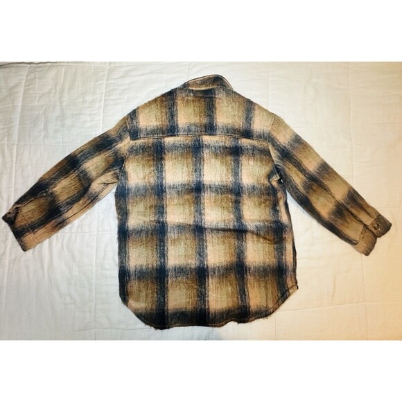 AMERICAN EAGLE Oversized Brushed Brown Plaid Shacket Women's MEDIUM NWT - Picture 3 of 11